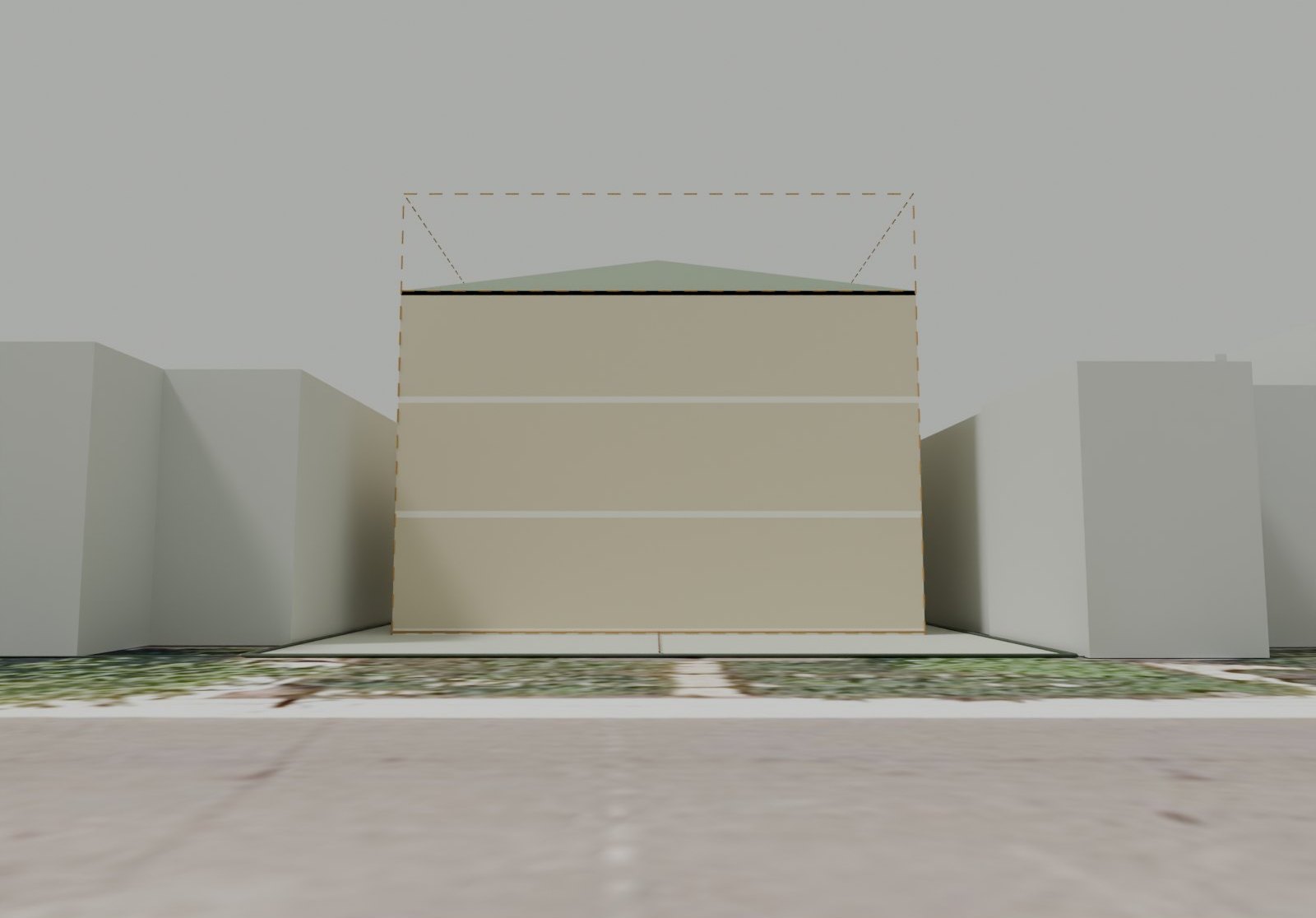 Option A at eye level from the opposite sidewalk