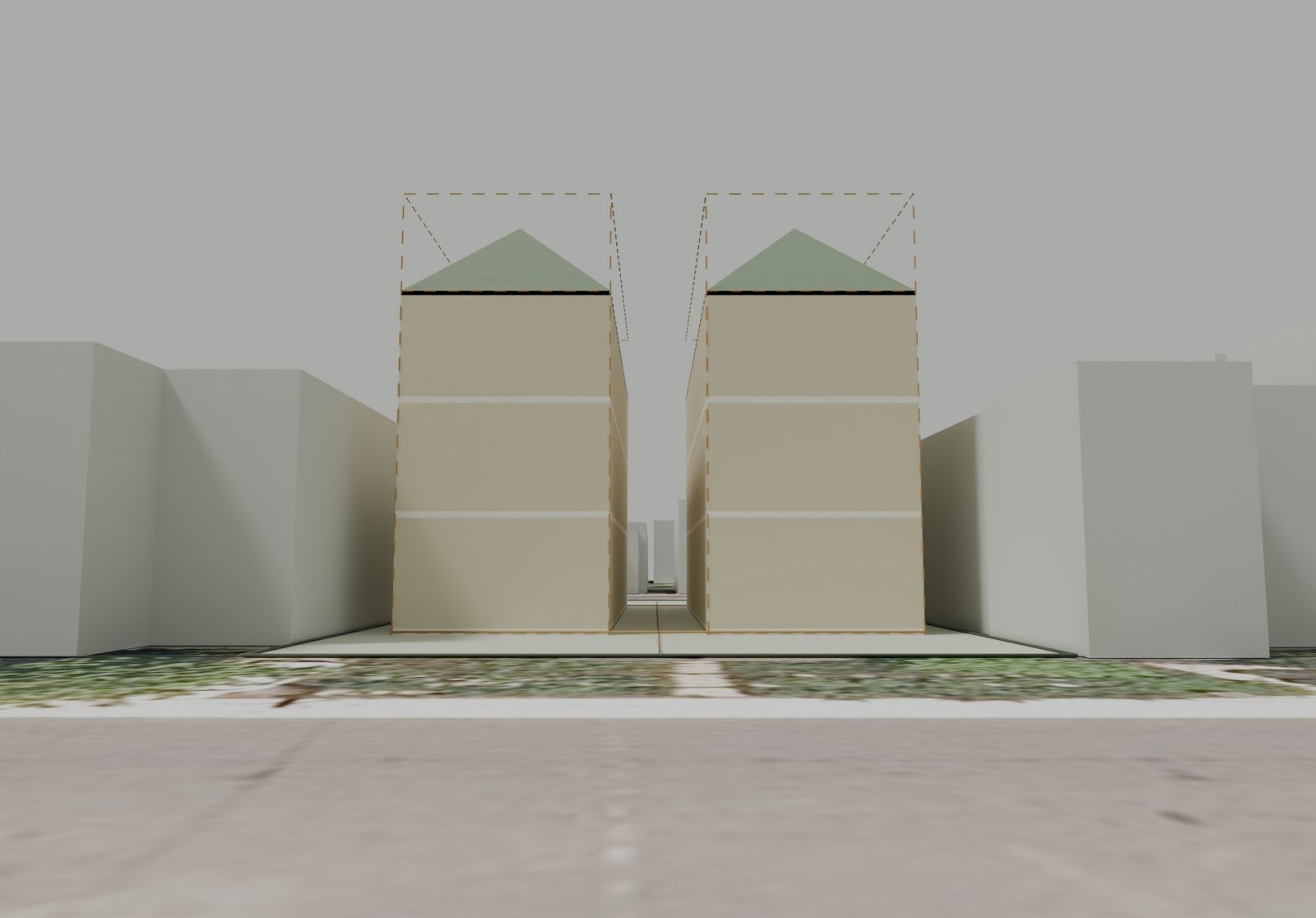 Option B at eye level from the opposite sidewalk